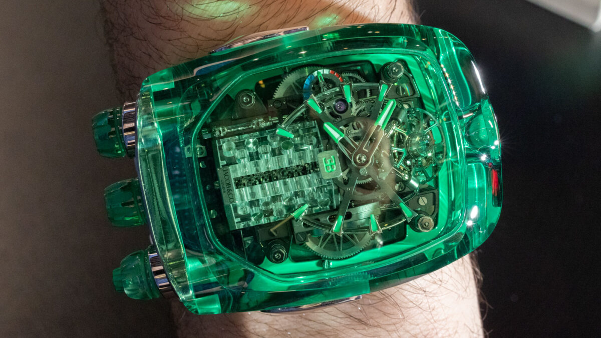 Hands-On: Jacob & Co. Bugatti Chiron Sapphire Green Crystal Watch | aBlogtoWatch