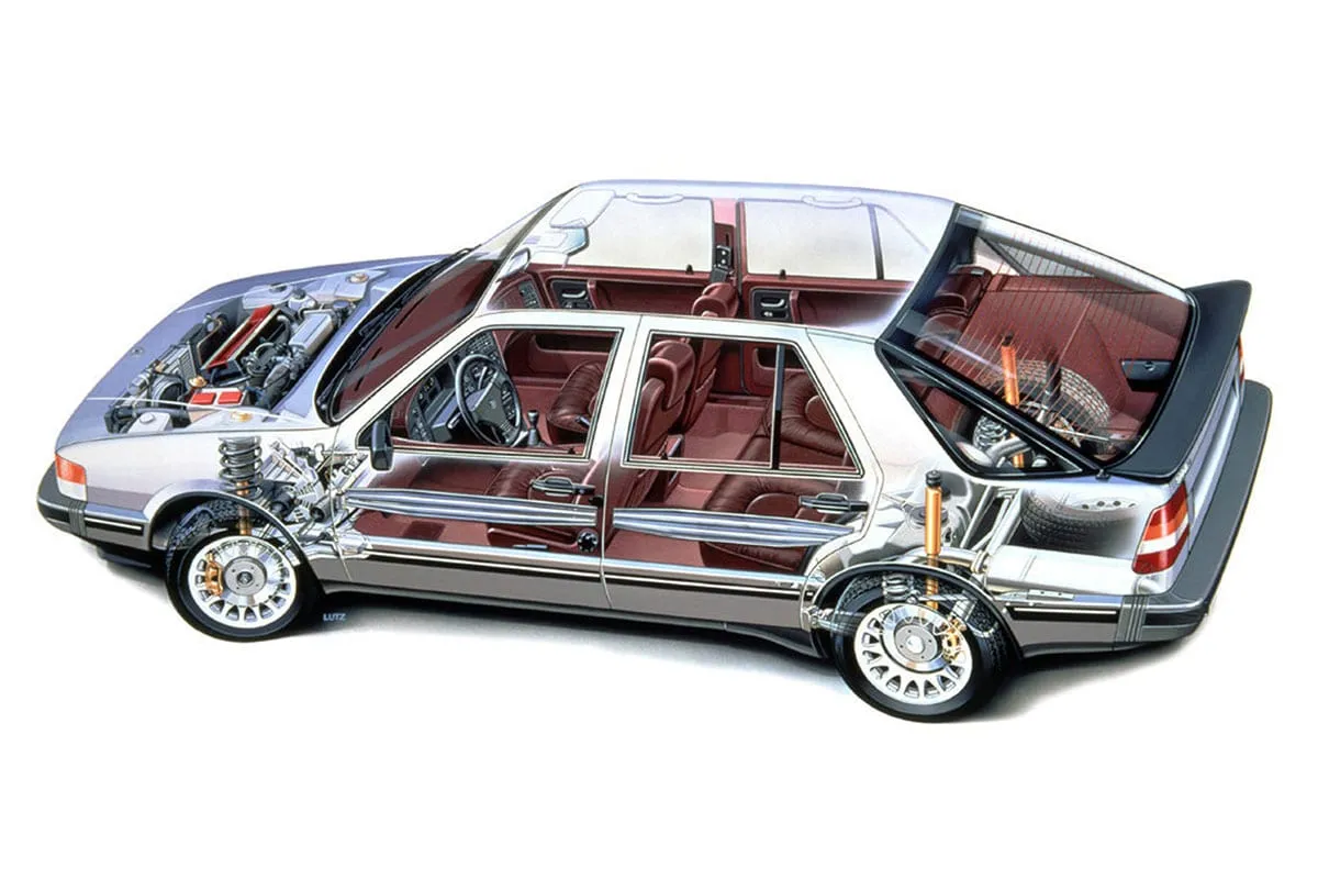 Saab 9000 cutaway view